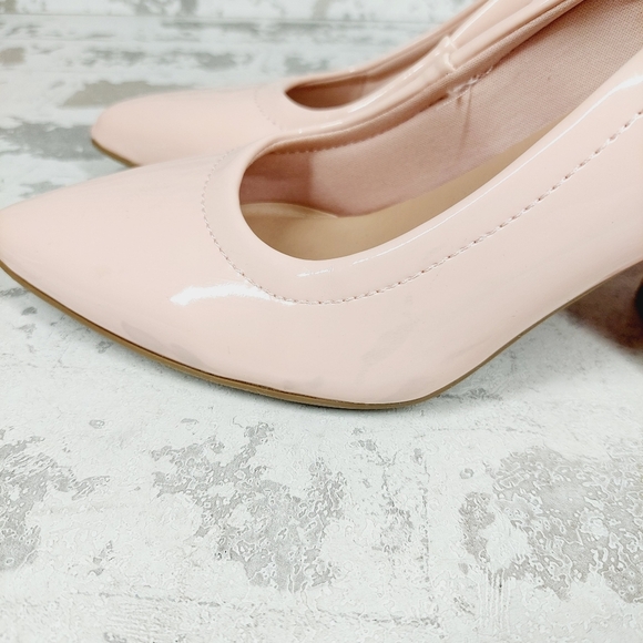 New Anne Klein Grazen Pink Leather Pointed Toe Block Heel Pumps T569 - Picture 3 of 14